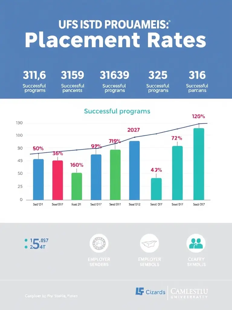 A data visualization showing placement rates for different programs, highlighting successful career paths and employer partnerships.