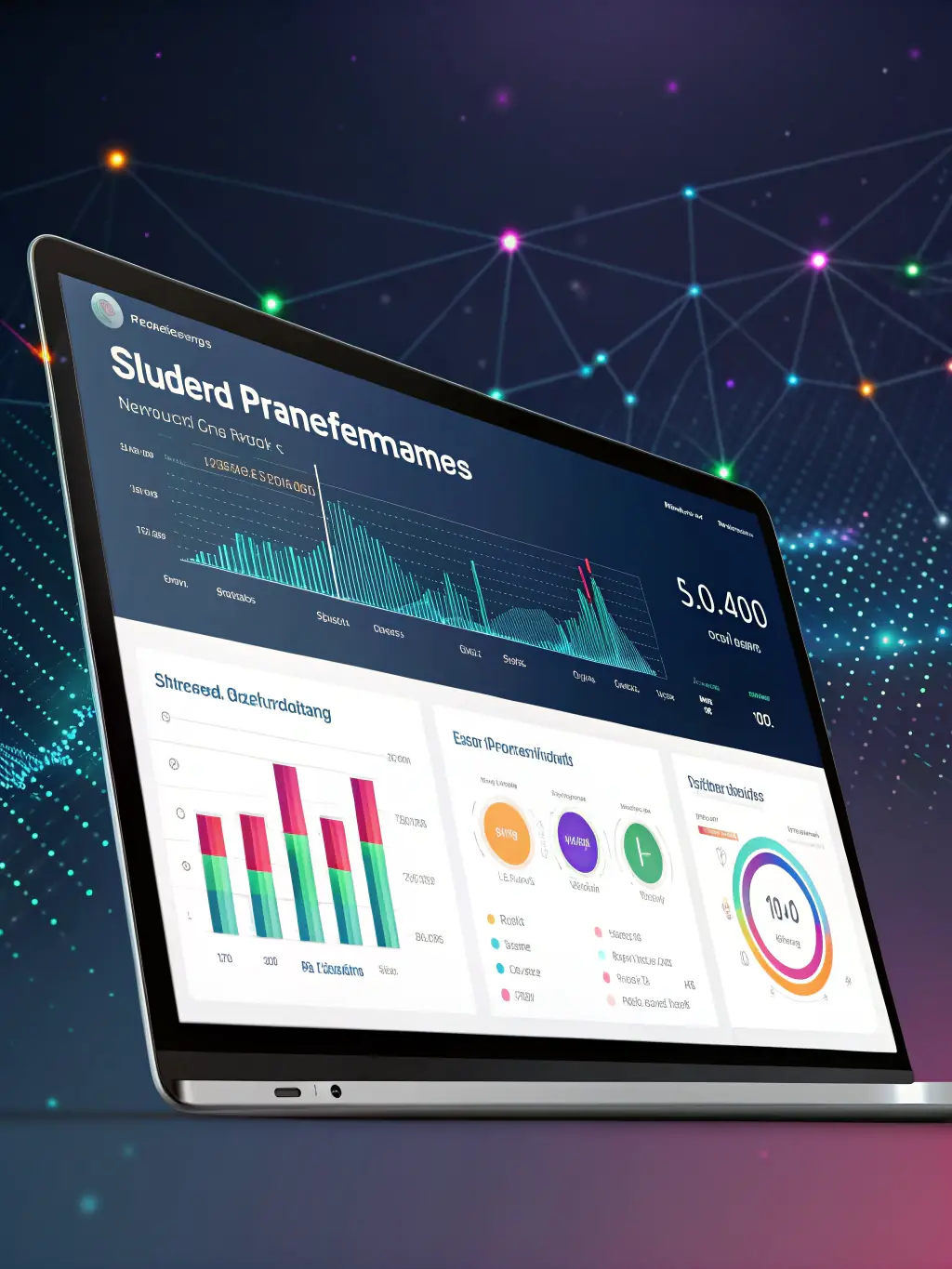 A clean, modern dashboard interface displaying a 360-degree view of a student's academic performance, emotional well-being indicators, career interests, and social engagement metrics, with clear visualizations and interactive elements.