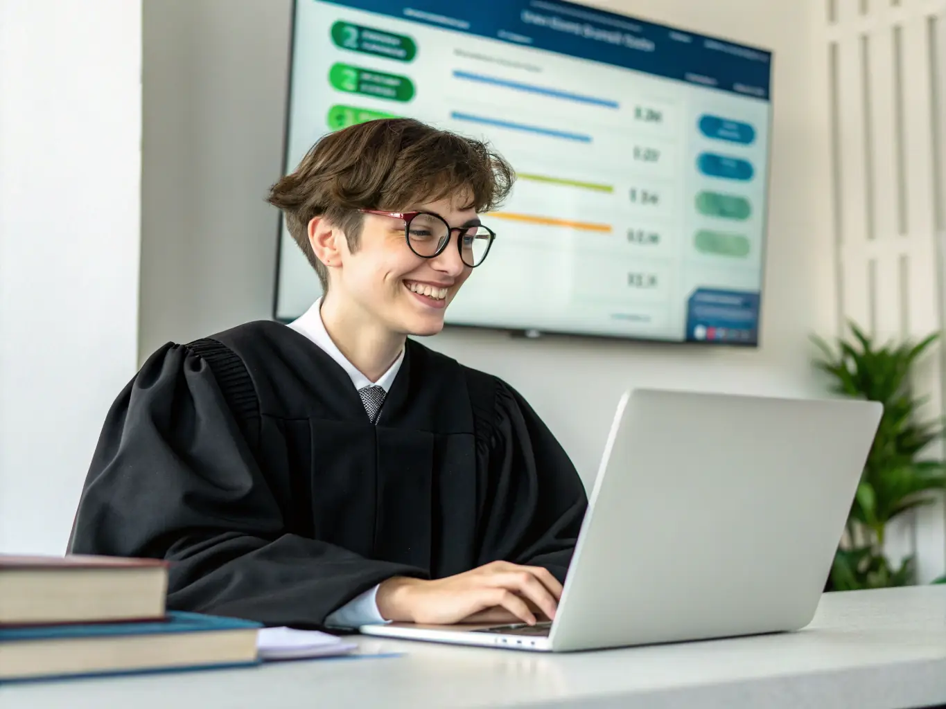 A visual representation of the smart resume builder, showing a student creating a professional resume with AI-generated suggestions and templates. The image highlights the ease of use and customization options.