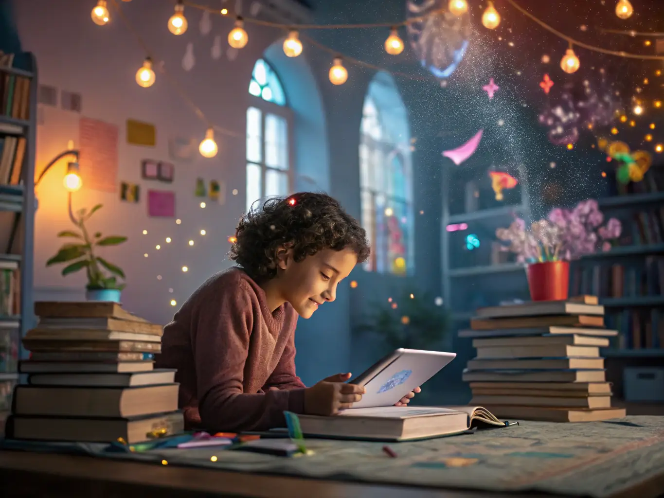 An image showcasing the personalized learning paths feature, with a student's profile and recommended courses and career paths. The image emphasizes the adaptive nature of the learning experience.