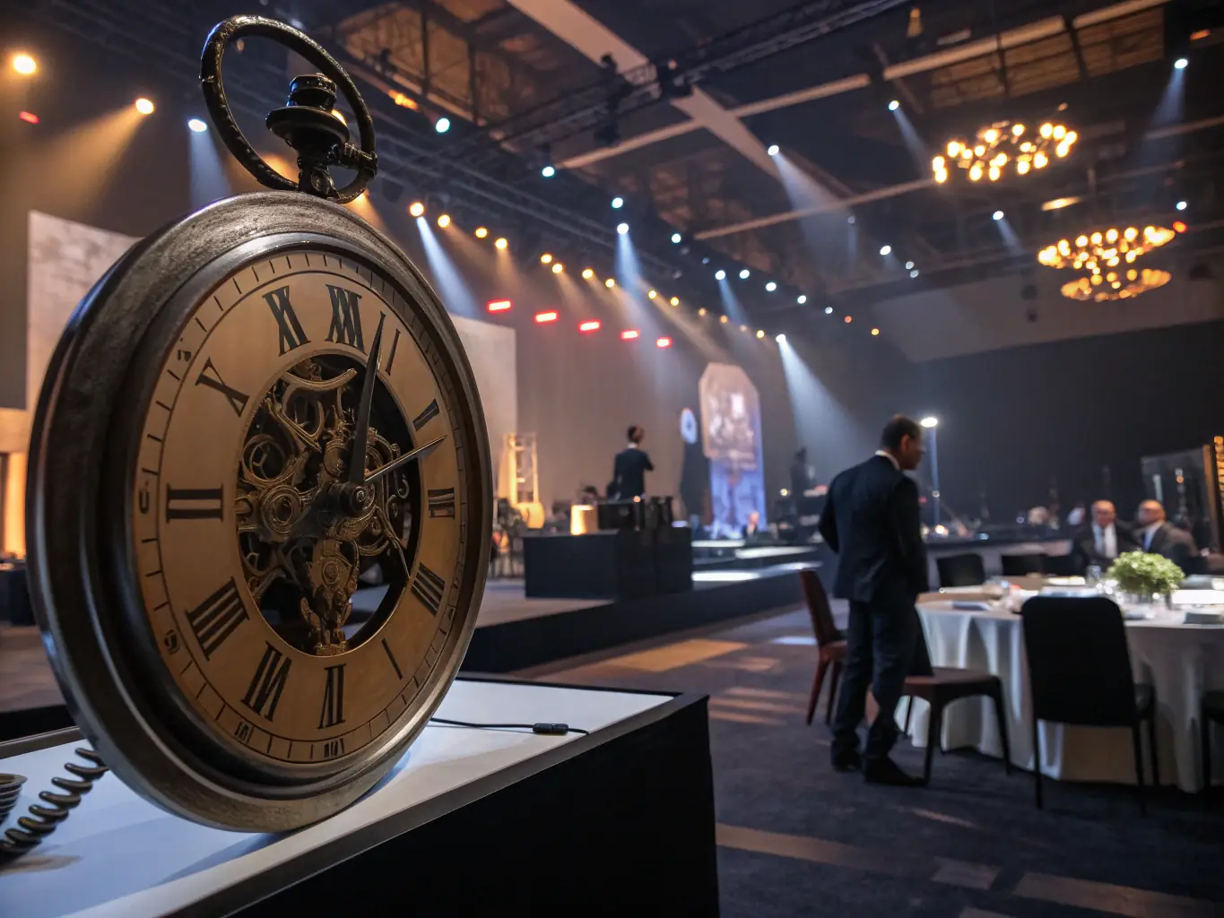 An image showing a clock with gears inside, symbolizing time savings, with a university campus in the background, representing the impact on educational institutions.