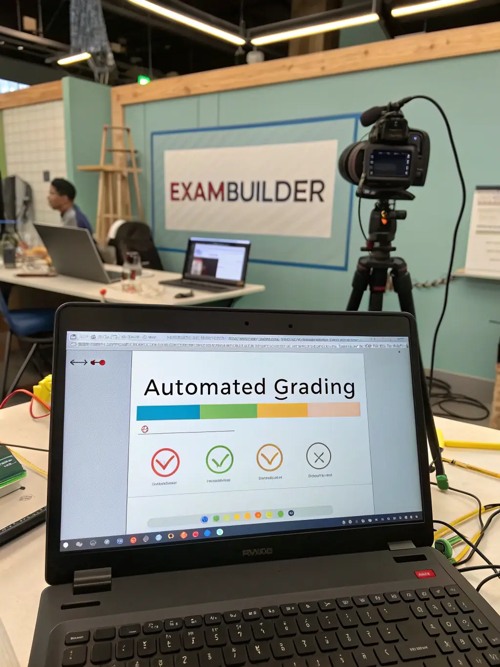 A screenshot of the On-Screen Marking system's rubric-based evaluation interface, showcasing the detailed feedback options and scoring metrics.